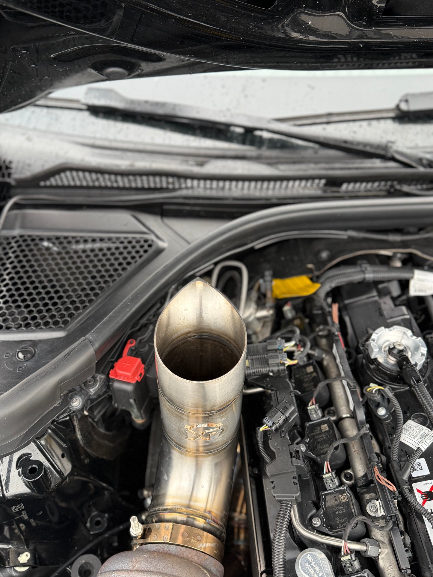 4” Hood Dump Exhaust (Teardrop) BMW M240i, BMW 340i, A90 Toyota Supra (B58 Engine)